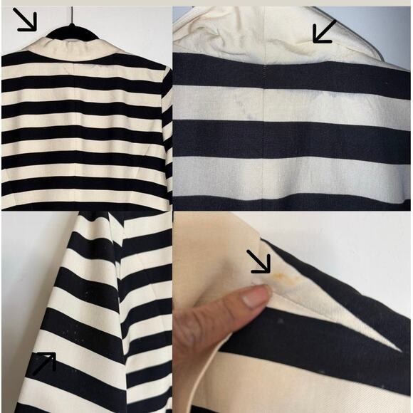 Vintage Tootsies Silk Blazer – Size 6 Black & White Striped Statement Jacket – - Picture 10 of 16